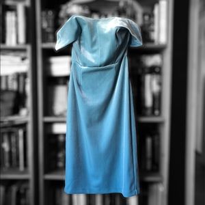NY&C Sky Blue Velvet Dress & black belt
